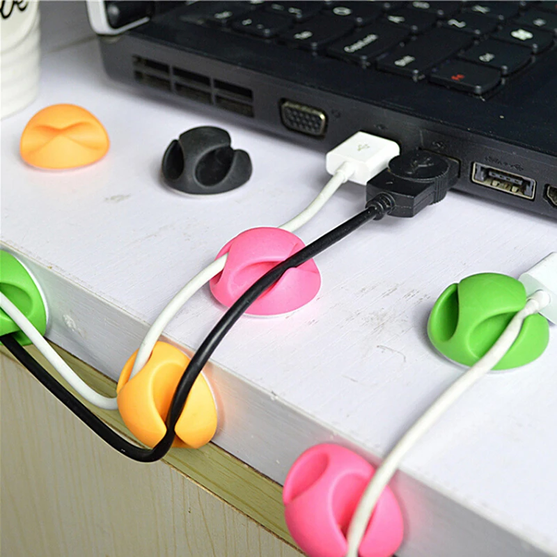 

10Pcs/LOT Cable Winder Clip Desktop Workstation Tidy USB Cable Management Organizer Holder Wire Protector