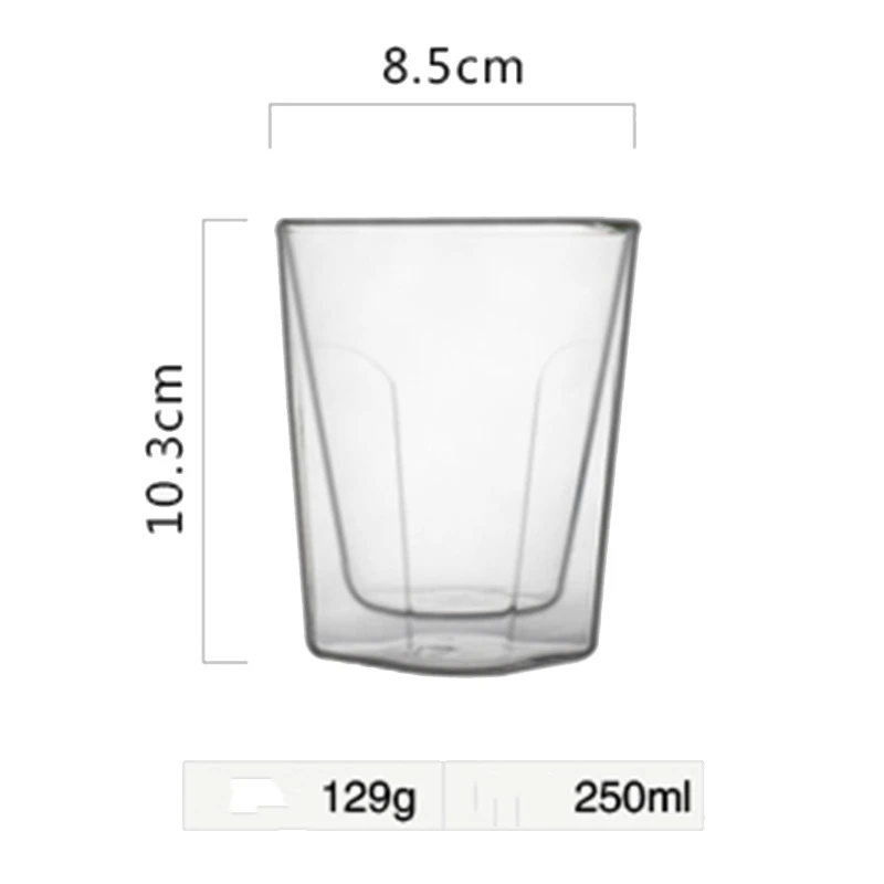 Двойная Стенка стеклянная креативная кофейная чашка кружки для сока молоко кафе