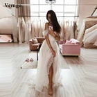 Простая трапециевидная Тюлевая юбка Verngo с открытыми плечами, свадебные платья, пляжные платья, женское платье для свадебного торжества