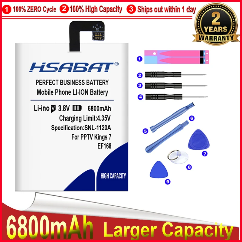 HSABAT 0 цикл 6800 мАч EF168 Аккумулятор для PPTV Kings 7 king 7S King7 PP6000 высокое