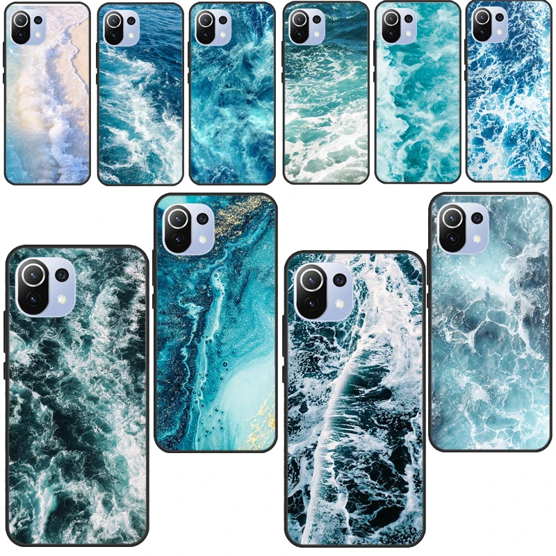 Blue Sea Ocean Waves For POCO X3 Pro F2 F3 M3 Case For Xiaomi Mi 11 Pro 10T 9T Mi 9 A3 Note 10 Lite Back Cover