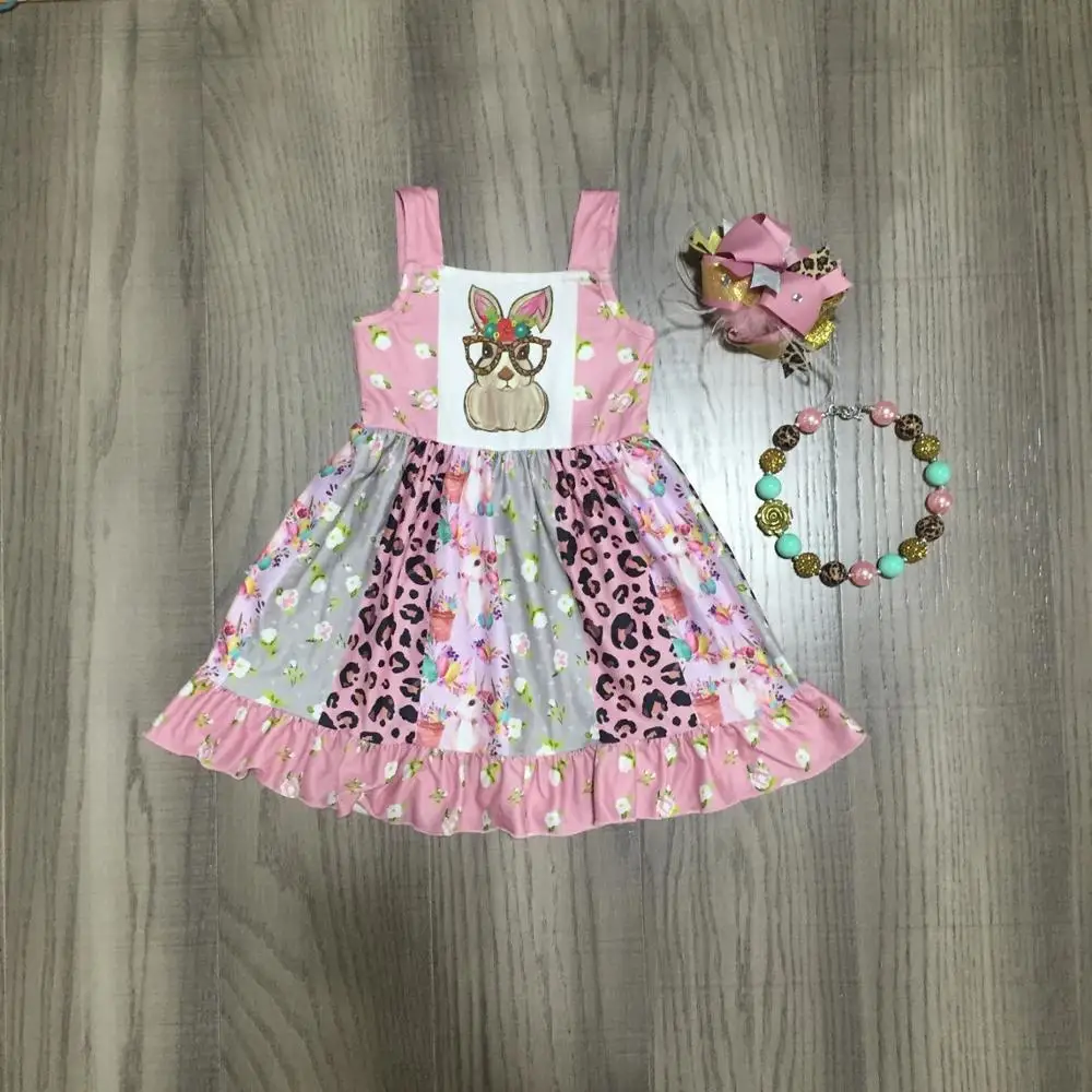 Детское платье с коротким рукавом и леопардовым принтом на весну лето|Комплекты