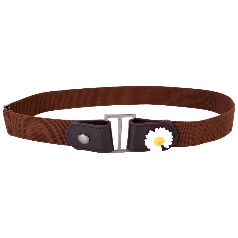 

SISHION 2021 New elastic waist Fashion Flower belt unisex Invisible belt female lazy seamless jeans belt male QZ0025
