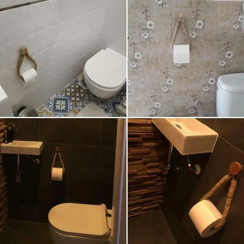 

Vintage Towel Hanging Natural Rope Holder Home Hotel Accessory Decoration Rack Supplies Holders Bathroom D0E3