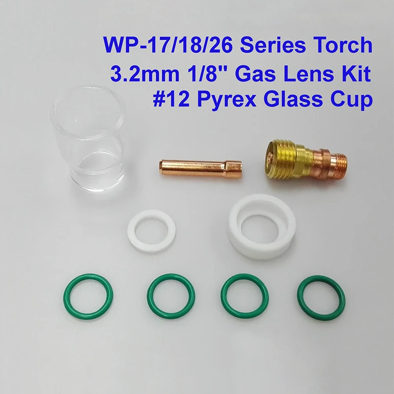 9X TIG Welding Stubby Gas Lens #12 Pyrex Cup Part For Tig WP-17/18/26 1/8 ~sale | Инструменты