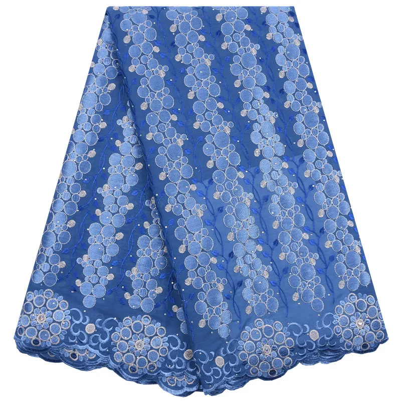 Нигерийская швейцарская хлопковая вуаль Kalume кружевная ткань коричневая