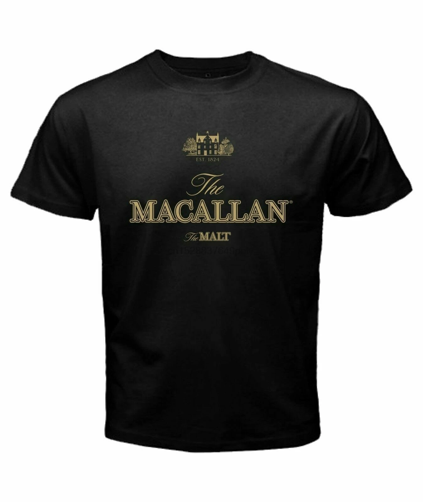 Camiseta negra de manga corta The Malt Scotch whiskey, camiseta de The...