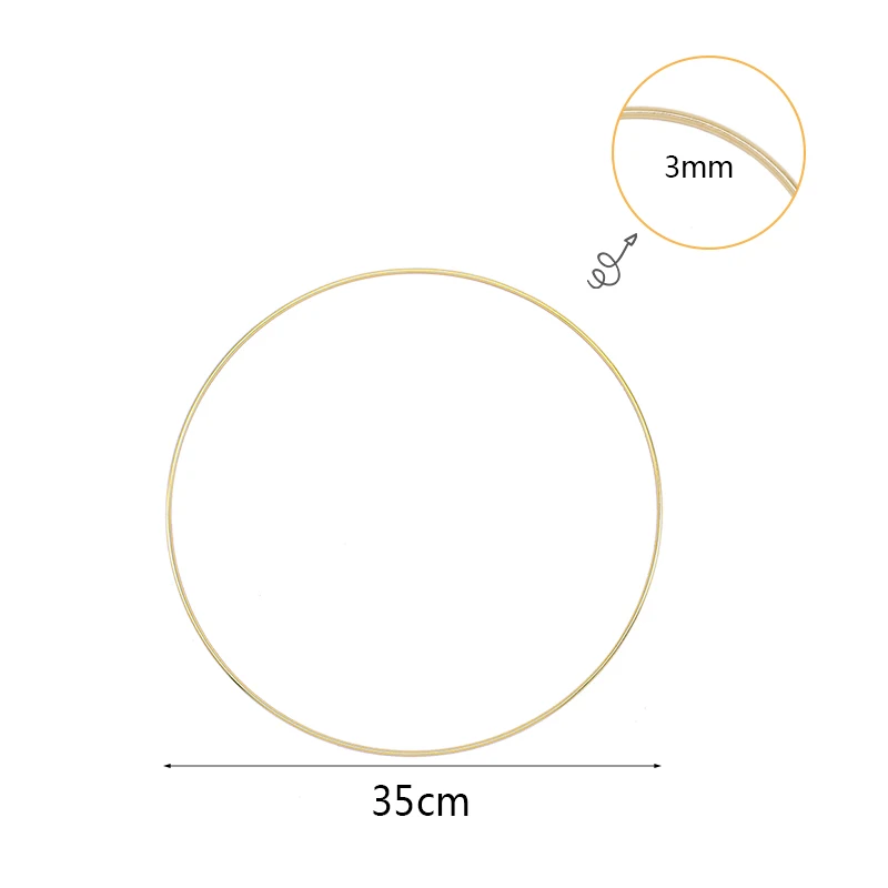 B06-35cm gold wreath 10-40 см золотое железное металлическое кольцо, венок, гирлянда, сделай сам, настенная подвесная гирлянда, рождественские, свадебные украшения, металлические кольца - Цвет: B06-35cm gold wreath