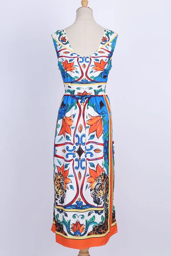 Модные богемные платья-миди с принтом для женщин летние пляжные платья без