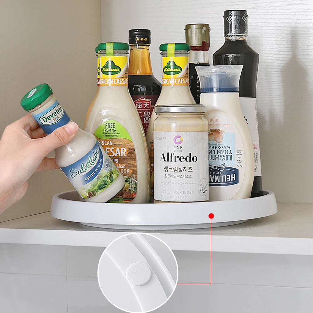 HILIFE 2 Tier Condiment Storage Rack Rotating Organizer Round Shelf Spice Kitchen Tray Pantry Cabinet Turntable | Дом и сад