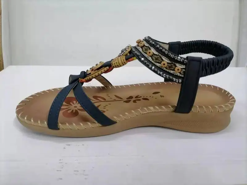 

42 T Strap Summer Shoes Women Bohemian Sandals Wedges 2022 Summer New Female Blead Casual Shoes Summer Sandals for Women