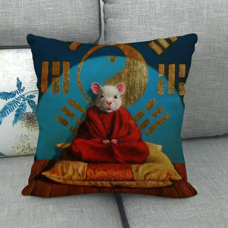 45 см * масляная живопись собаки дизайнерские льняные/Хлопковые наволочки для