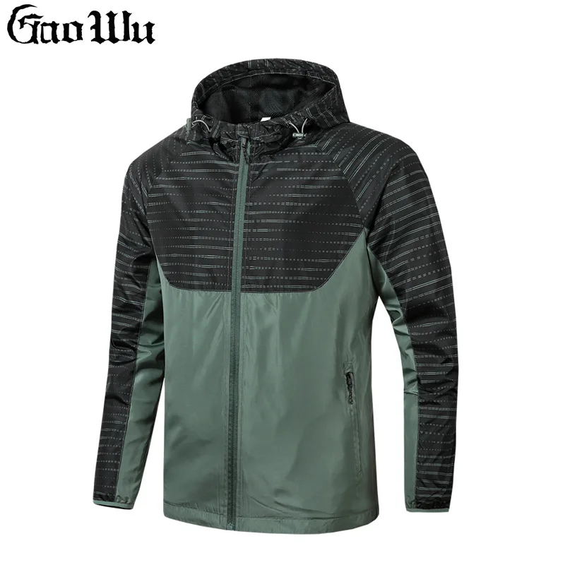 

2021 Spring Autumn Jacket Men's Zipper Hooded Jacket Casual Men's Thin Windbreaker Sports Men's Outdoor Sports Fishing Clothing