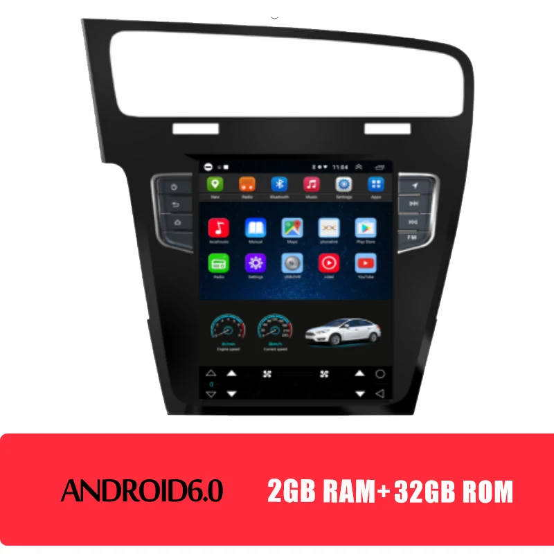 android car radio KiriNavi вертикальный экран Tesla стиль Android 7,1 10,4 Автомобильный мультимедийный dvd-плеер для VW Golf 7 Радио Навигация 2013 - Цвет: android car radio
