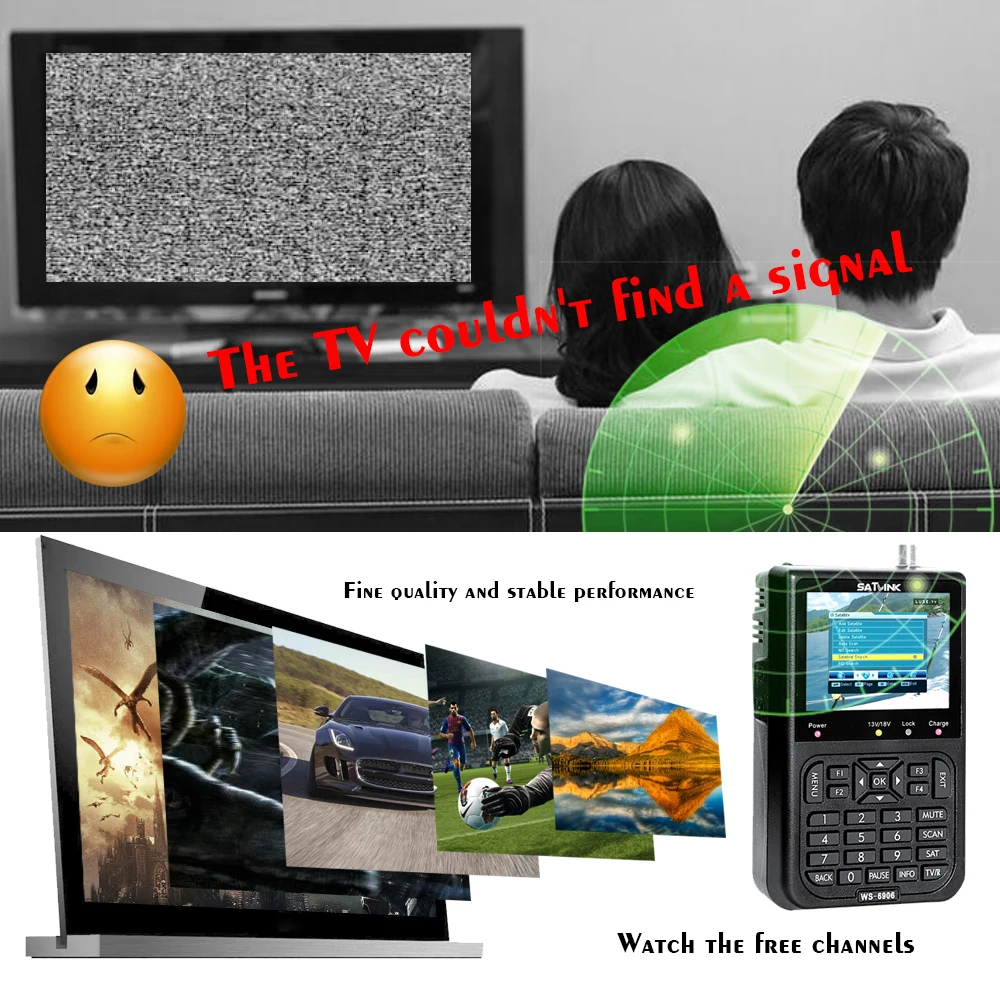 Оригинальный приемник спутникового сигнала Satlink ЖК-дисплей 3 5 дюйма цифровой
