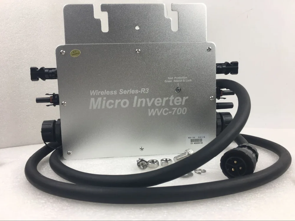 Беспроводной IP65 700W MPPT на сетке Микро солнечный инвертор, 22-50VDC до 80-260VAC, 50hz 60hz авто, работоспособный для 2x350W солнечной панели