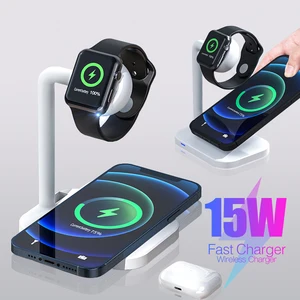 Image for Qi 2In1 Wireless Charger Pad 15W Fast Charging Doc 