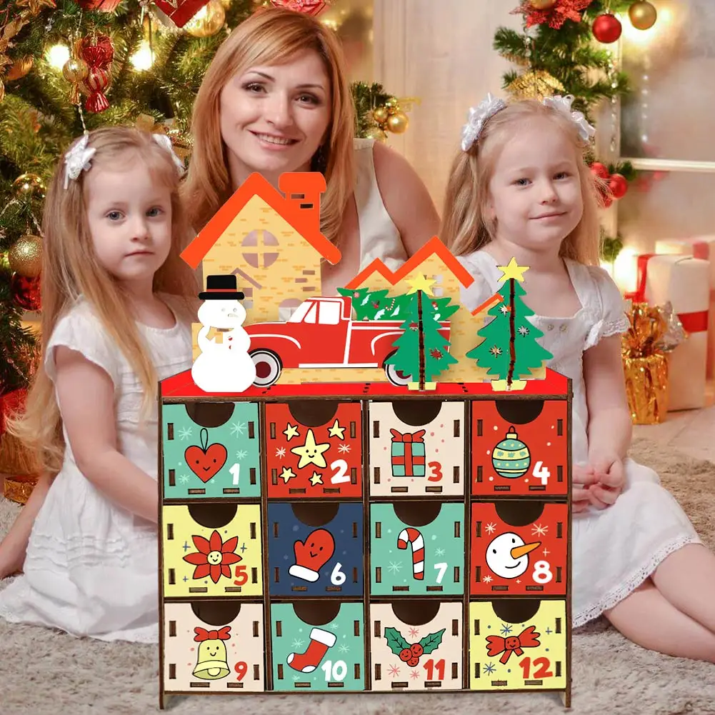 OurWarm DIY Рождество обратный отсчет Advent календарь год деревянные светодиодные часы обратного отсчета украшения дома Рождество DIY Поставки