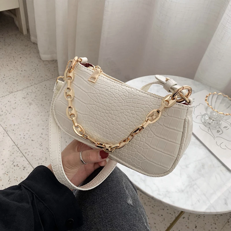

2021 Top Quality New Luxury Leather Underarm Bag Women Messenger Single Shoulder Portable Female Bag Chain Female Ladies Purse