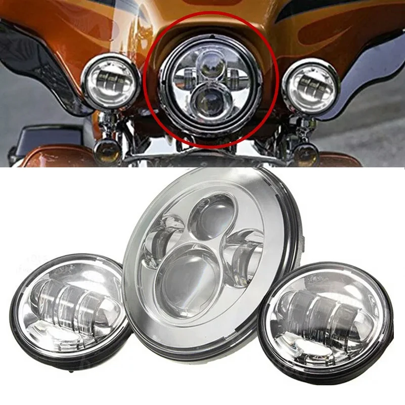 Фара светодиодный Ная 7 дюймов 4 5 дюйма для Harley Touring Ultra Classic Electra Street Glide Fatboy Heritage