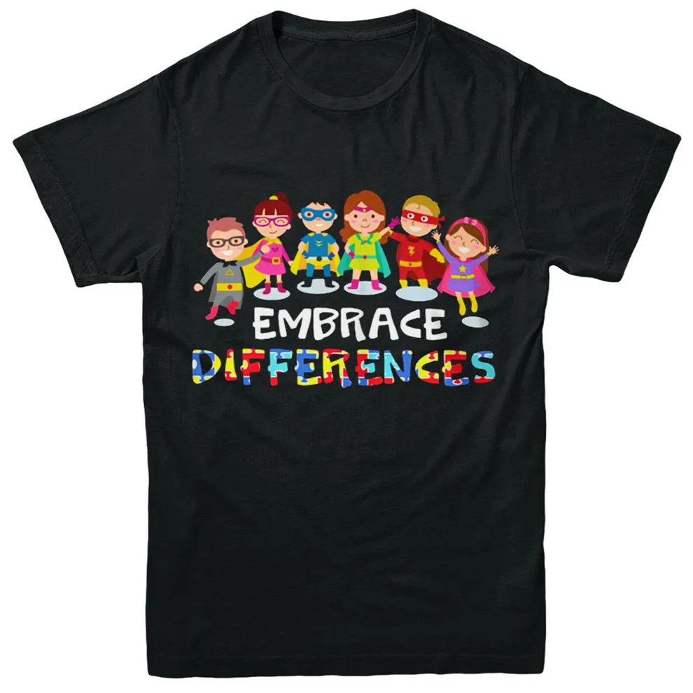 Футболка с аутистическим принтом Embrace Differencess I Love Autism футболка для взрослых и
