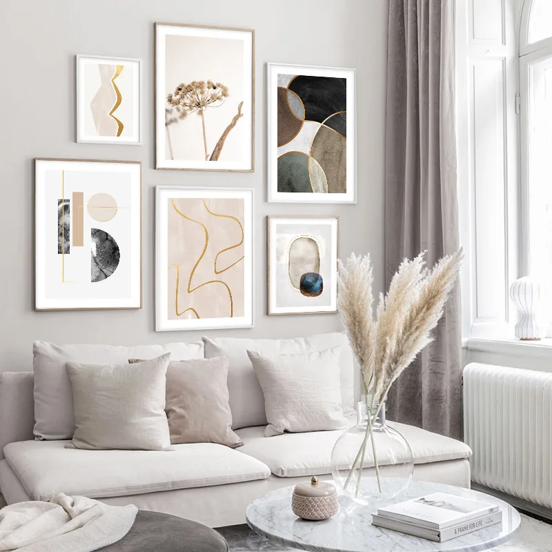 Современная Абстрактная Картина на холсте с плакат в скандинавском стиле