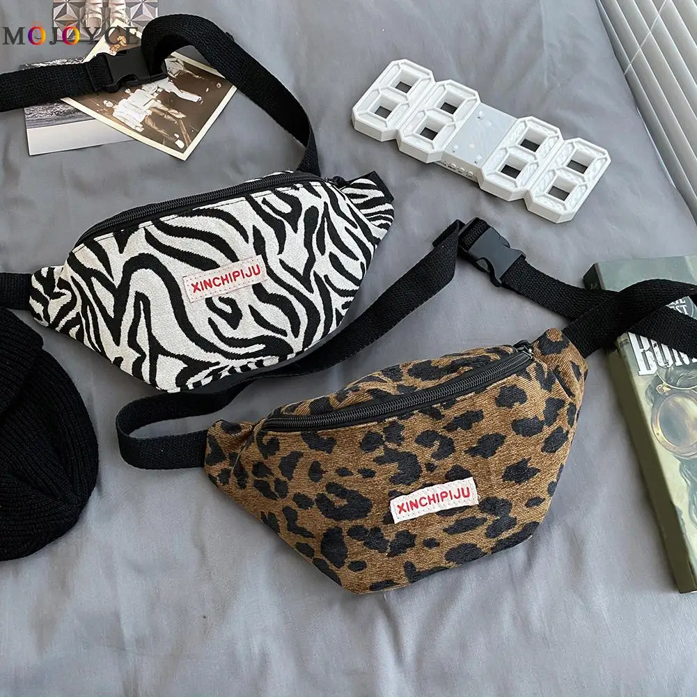 

Vintage Animal Pattern Fanny Waist Packs for Women 2020 Fashion Canvas Chest Bag Zipper Messenger Pouch Female Phone Purses