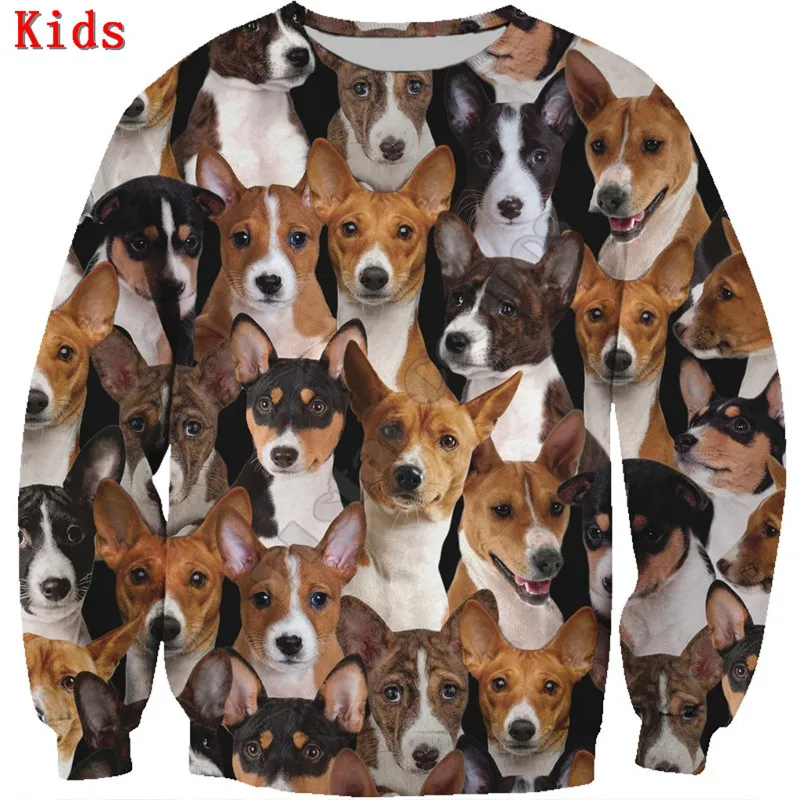 

You Will Have A Bunch Of Basenjis 3d printed Hoodies Boy Girl Long Sleeve Shirts Kids Funny Animal Sweatshirt