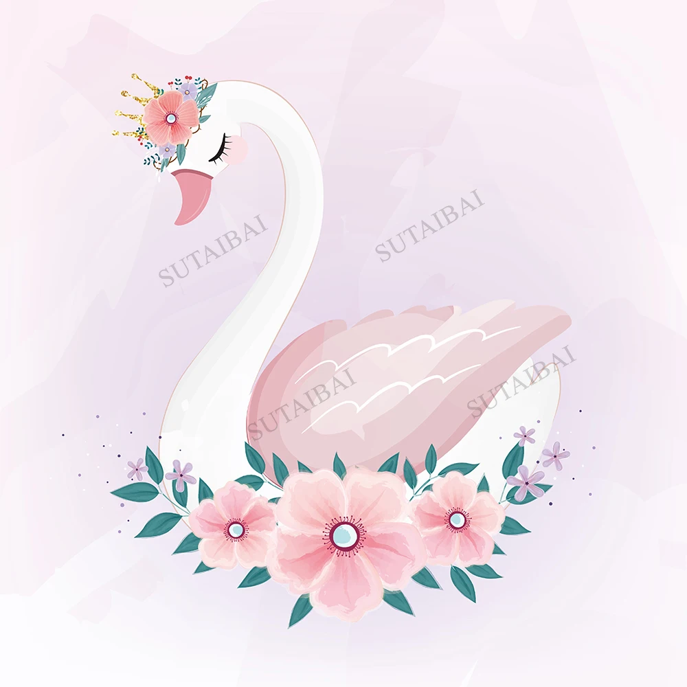 

Photography Backdrop Pink Birthday Party Baby Shower Decor Child Photo Background White Swan Newborns Studio Photo Backdrop