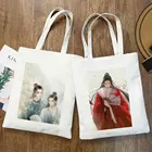 Новинка 2021 г., женские холщовые сумки через плечо с принтом Word Of Honor для покупок, повседневные вместительные Мультяшные модные сумки-тоуты в стиле Харадзюку, женская сумка