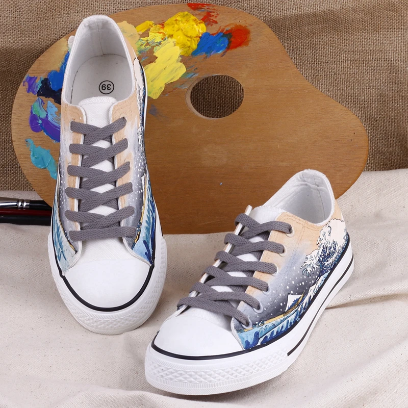 Обувь на заказ парусиновая обувь Женская в японском стиле с известными рисунками