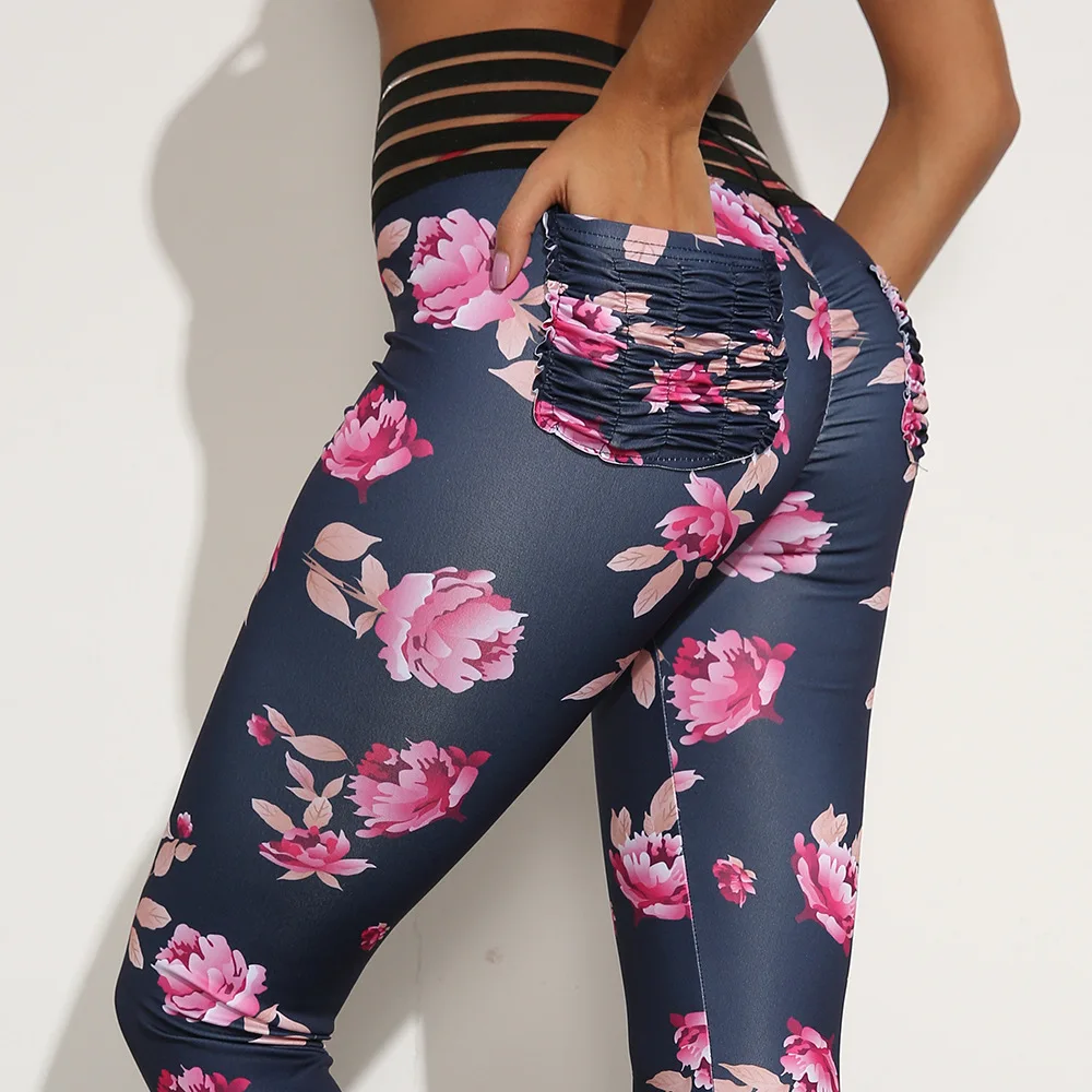 

Леггинсы для спортзала с высокой талией, сетчатые леггинсы с вышивкой и принтом, спортивные Леггинсы для женщин, компрессионные штаны для с...