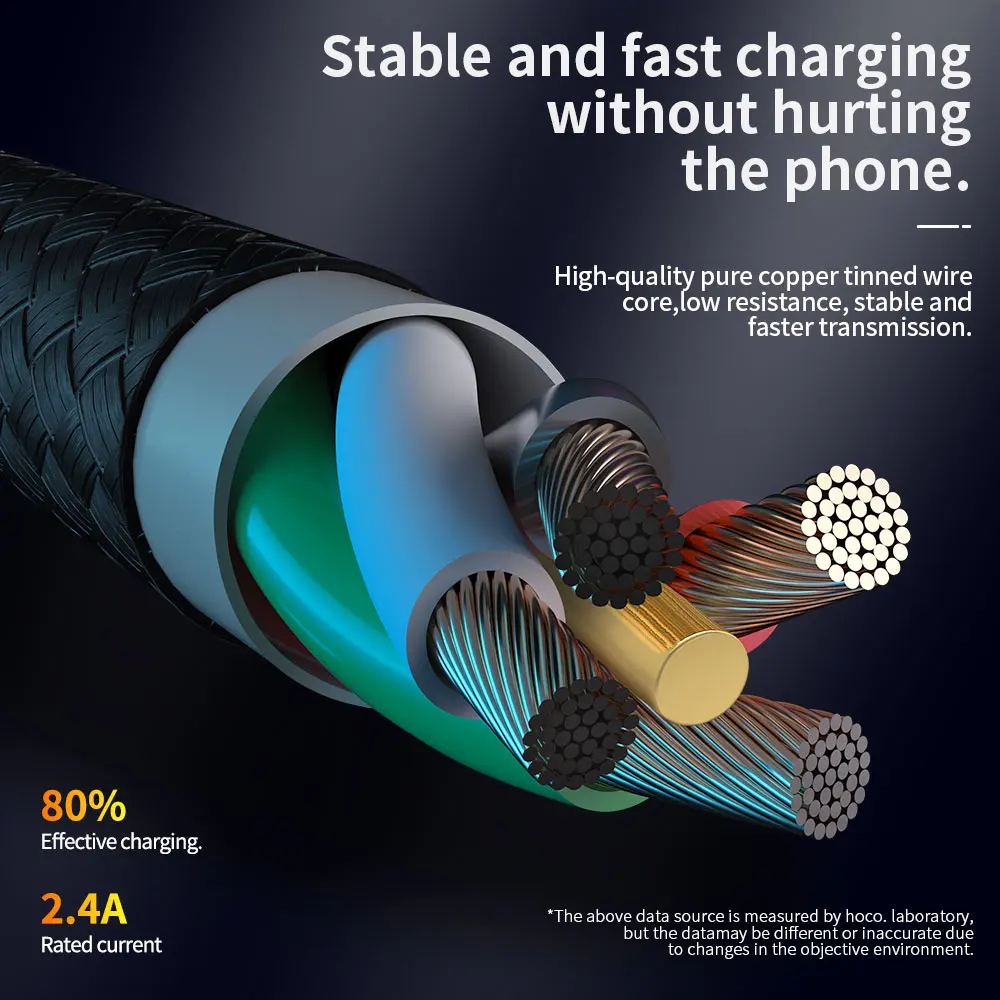 USB-кабель HOCO нейлоновый для быстрой зарядки и мобильный телефон Apple iphone 11 Pro X XR XS Max