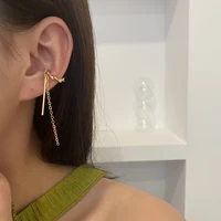 fashion jewelry 1 pc ear clip earrings simplly design hip hop tassels one stick hot selling metal ear clip for girl gifts