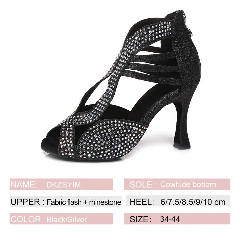 DKZSYIM черный/женская танцевальная обувь для женщин бальных латиноамериканских