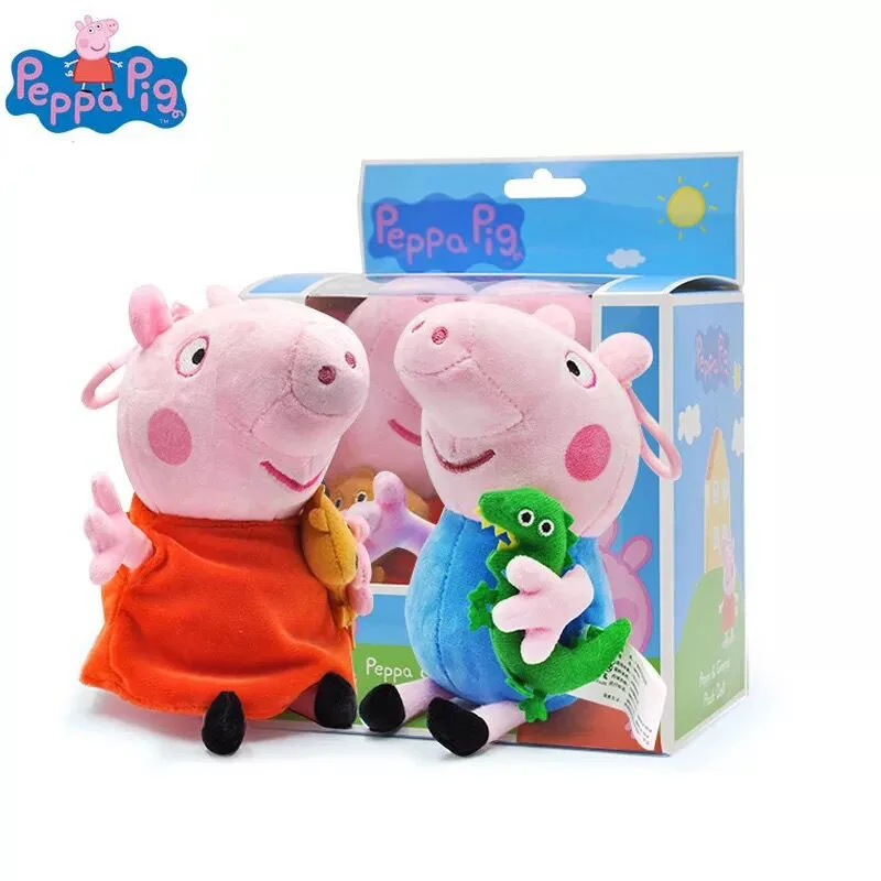 Оригинальная коробка! 2 шт./компл. 19 см из натуральной Peppa Pig Мягкие плюшевые