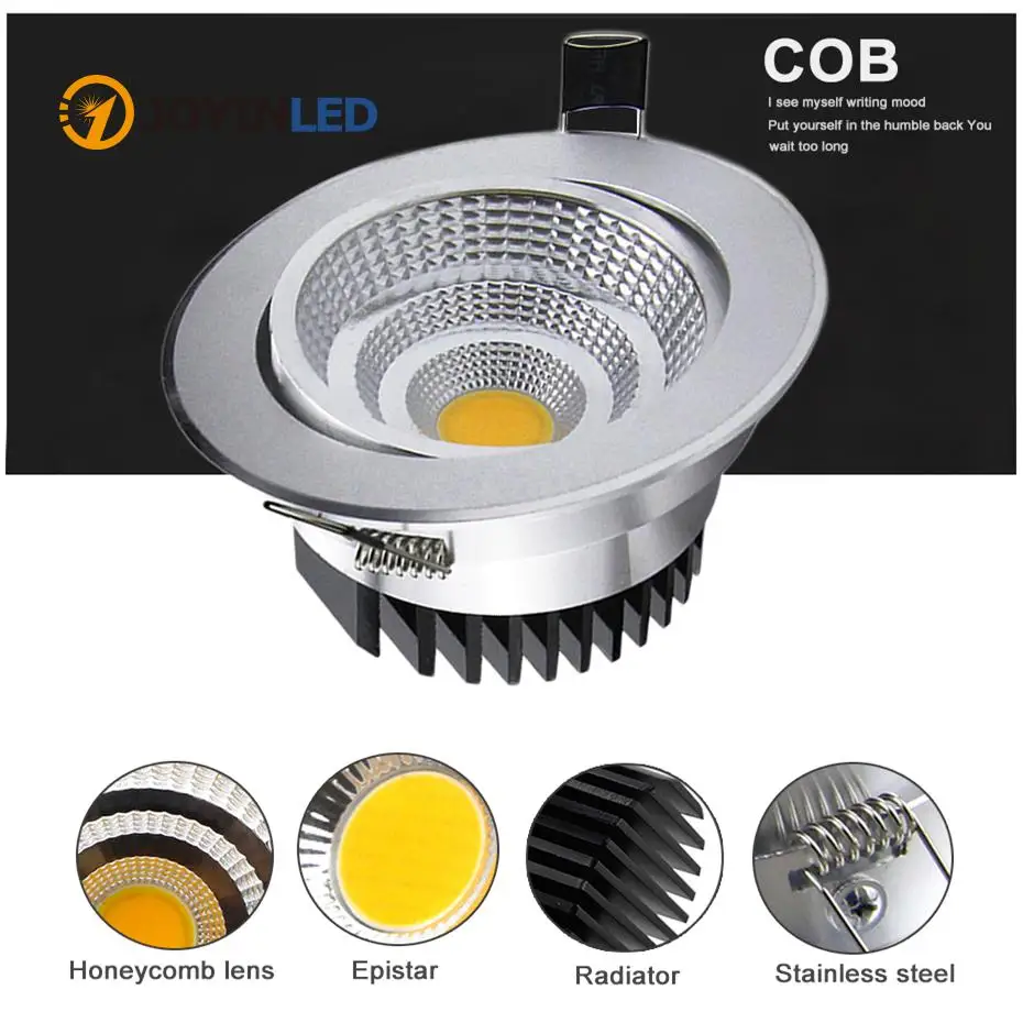 

Adjustable Angle Dimmable LED COB Downlight 6W 9W 12W 18W Recessed Ceiling Lamp AC110V 220V Downlight Spot Light Home Decor