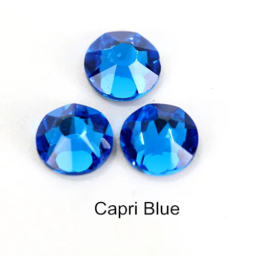 Capri Blue Стразы горячей фиксации, цветные, железные стразы, лучшее качество, 8 больших и 8 маленьких стразов, стразы горячей фиксации для свадебного платья F0059, 1440 шт - Цвет: Capri Blue