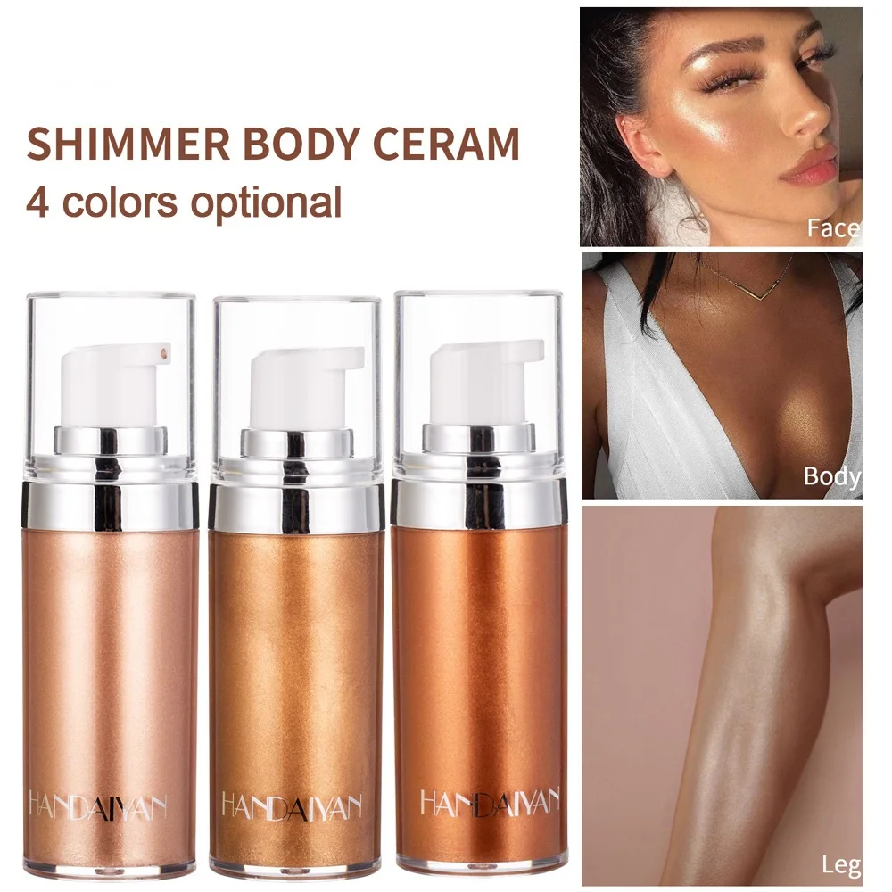 

4 Colors 60g Metallic Liquid Face Body Illuminator Shine Highlighter Makeup Palette Bronzer Liquid Makeup