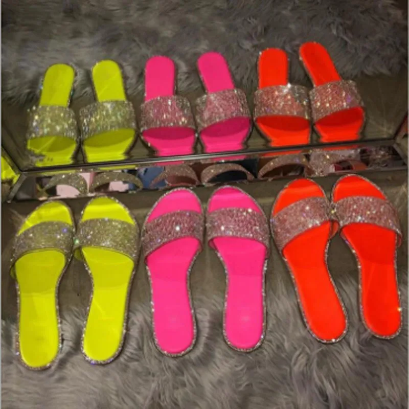 

Hot style women's slippers women's sexy diamond-encrusted sandals women's slippers