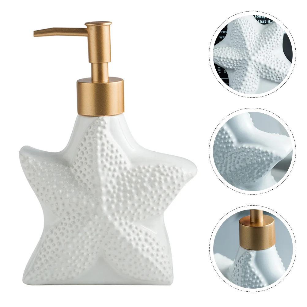 

1Pc Ceramic Sub-packing Bottle Empty Shampoo Bottle Lotion Press Bottle 330ml