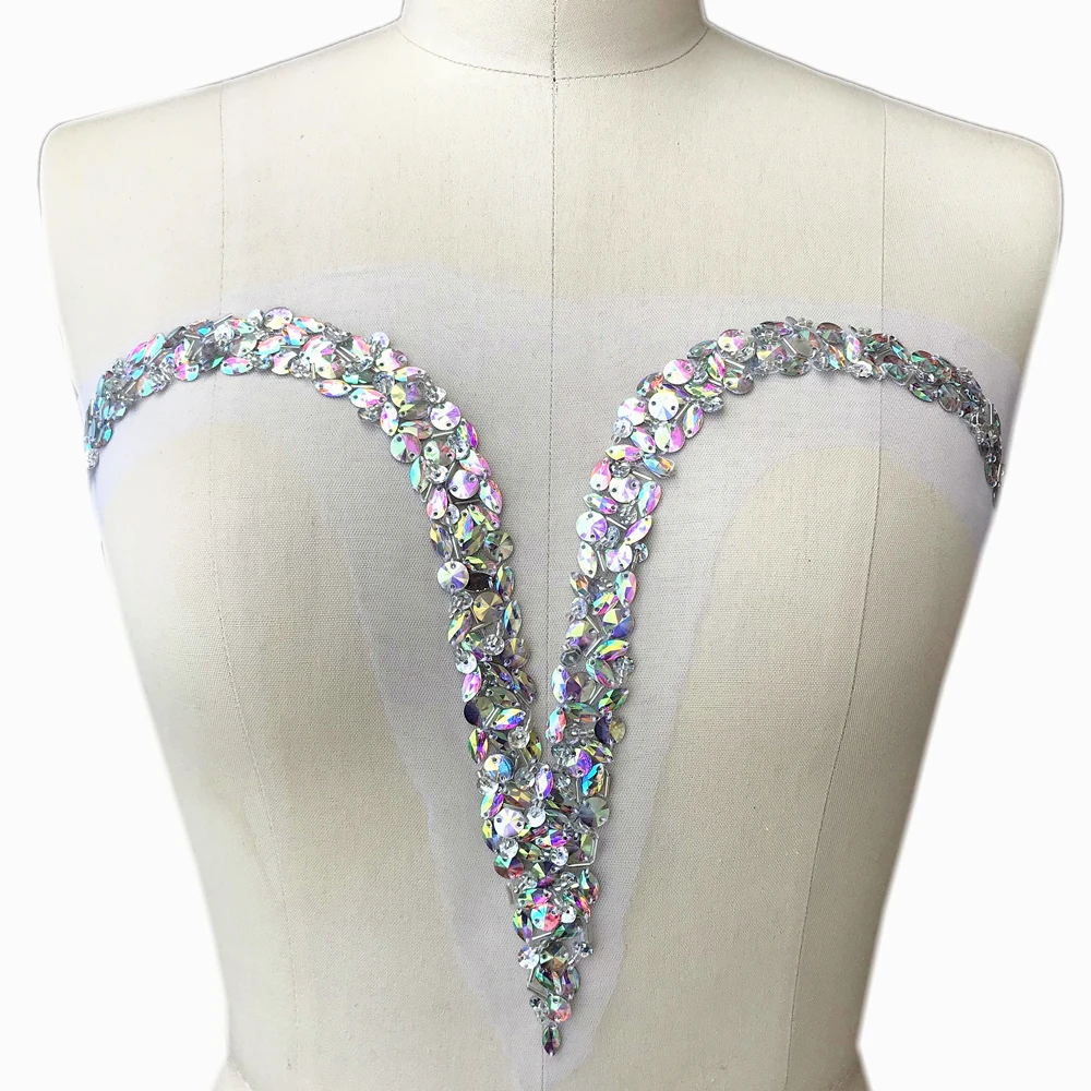 

Свадебная нашивка с V-образным вырезом, 25 х36 см