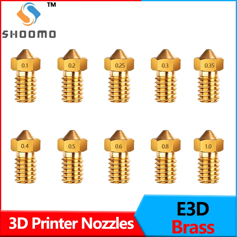 

SHOOMO 3D Printer Extruder Brass Nozzles Print Head for 1.75mm 3.0mm Filament E3D V5 V6 Anet 8 Anycubic i3