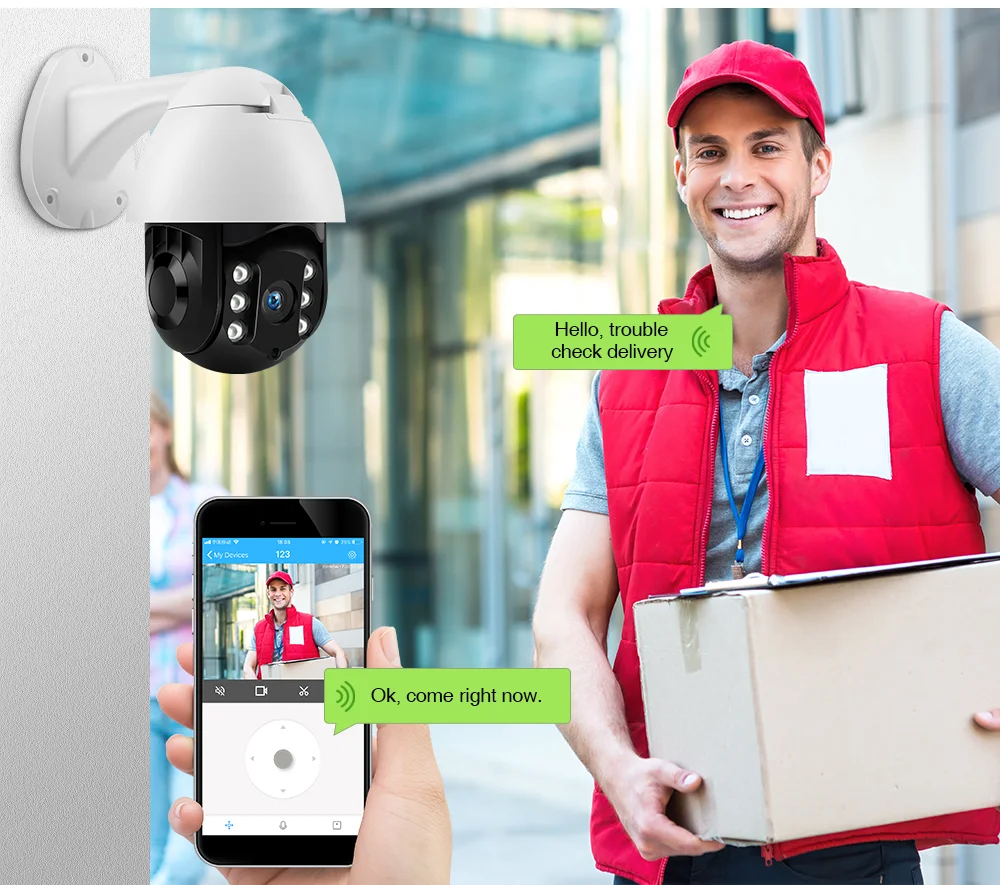 AOUERTK Беспроводная P2PWifi IP камера 1080P PTZ для улицы, автоматическое отслеживание скорости, купольная камера безопасности, поворотная сеть видеонаблюдения