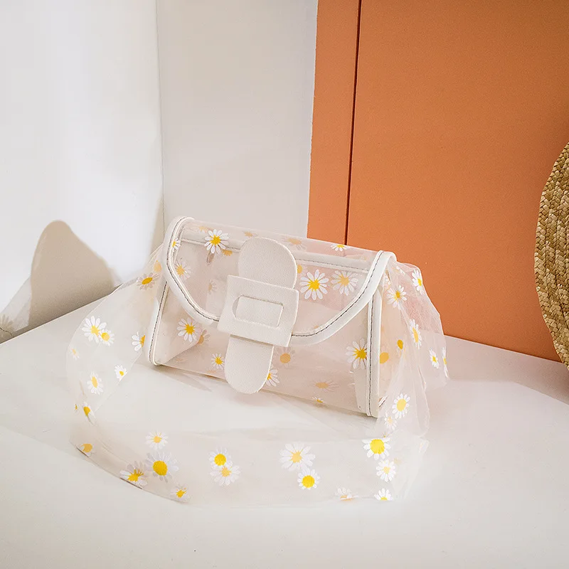 

womens hands daisy transparent women 2021 new fashion one shoulder messenger trend lace chrysanthemum small bag purses