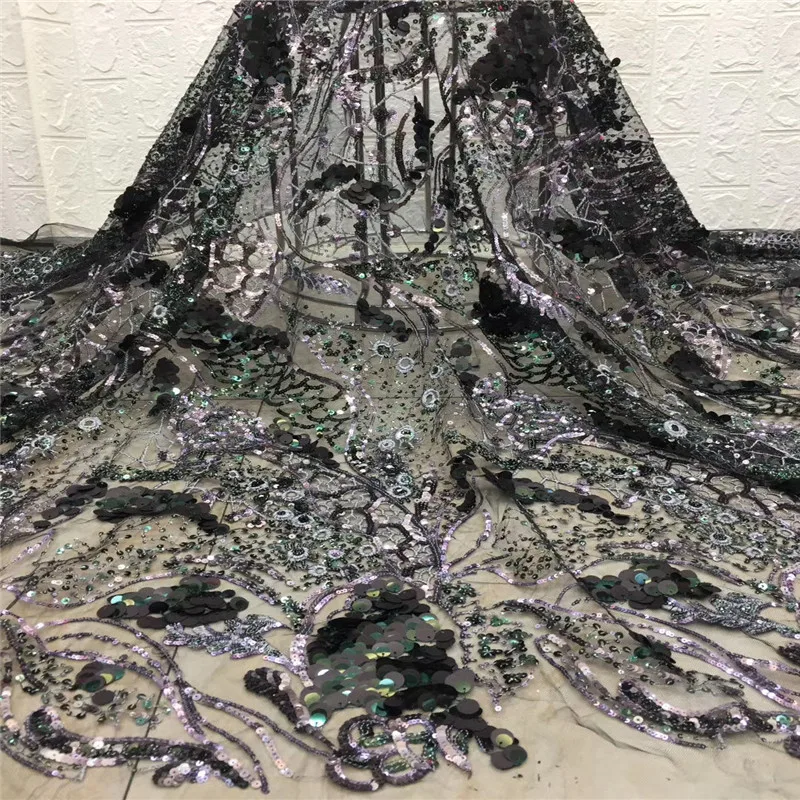 

Madison Sequins Bridal French Lace Fabric Embroidered Nigerian African Women Tulle Lace Fabrics 2020 High Quality Lace