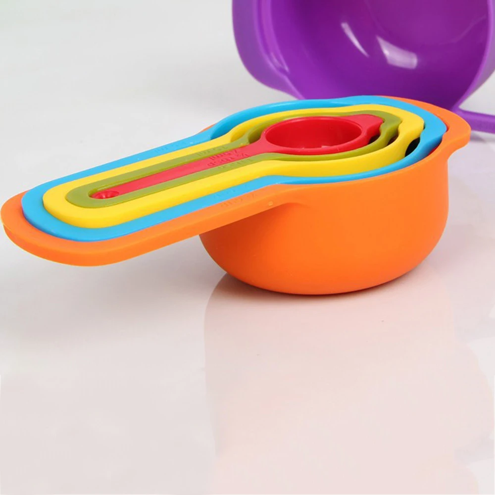 Горячая Распродажа вертикальная кухонная мерная ложка радужного цвета