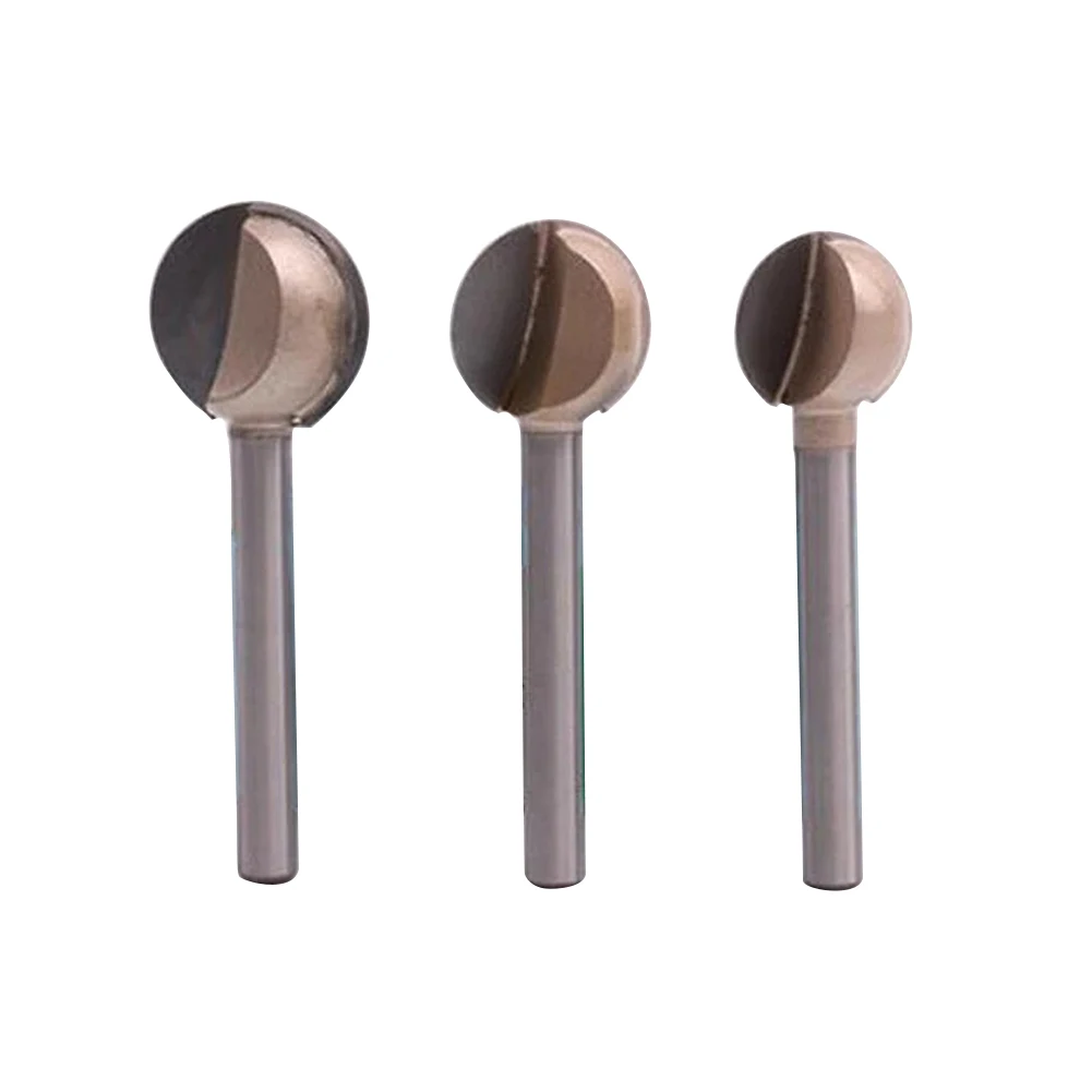 

8pcs Carbon Steel Professional Portable Ball Nose End 6mm Shank Anti Kickback Durable Universal Core Box Carving Bit Reusable