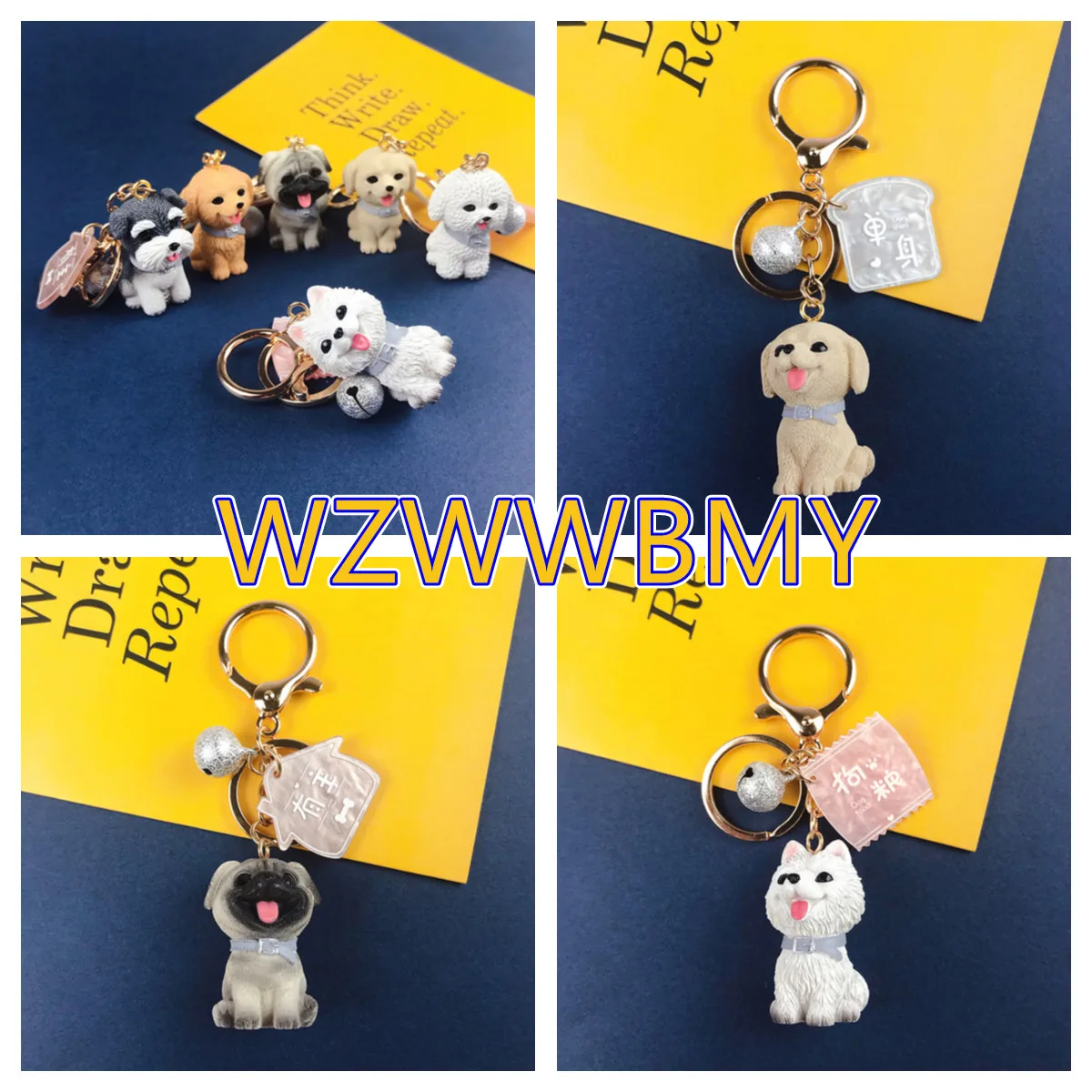 

Hot Happy Cute Puppy Family Keychains Accessories Cartoon Dog Kenai Rui Dog Key Chain Doll Doll Car Bag Key Rings Gifts