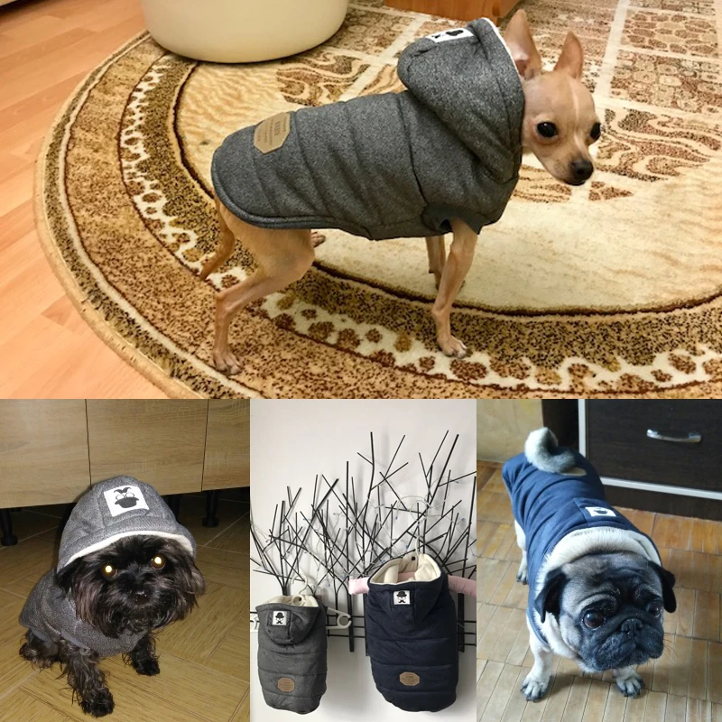 

Winter Warm Pet Dog Clothes Hooded Thick Cotton Cat Puppy Dogs Coat Jackets S-XXL